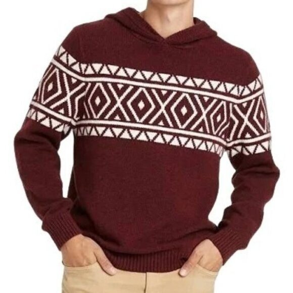 Hooded Jacquard Pullover Sweater | Goodfellow & Co | Medium - Picture 1 of 10